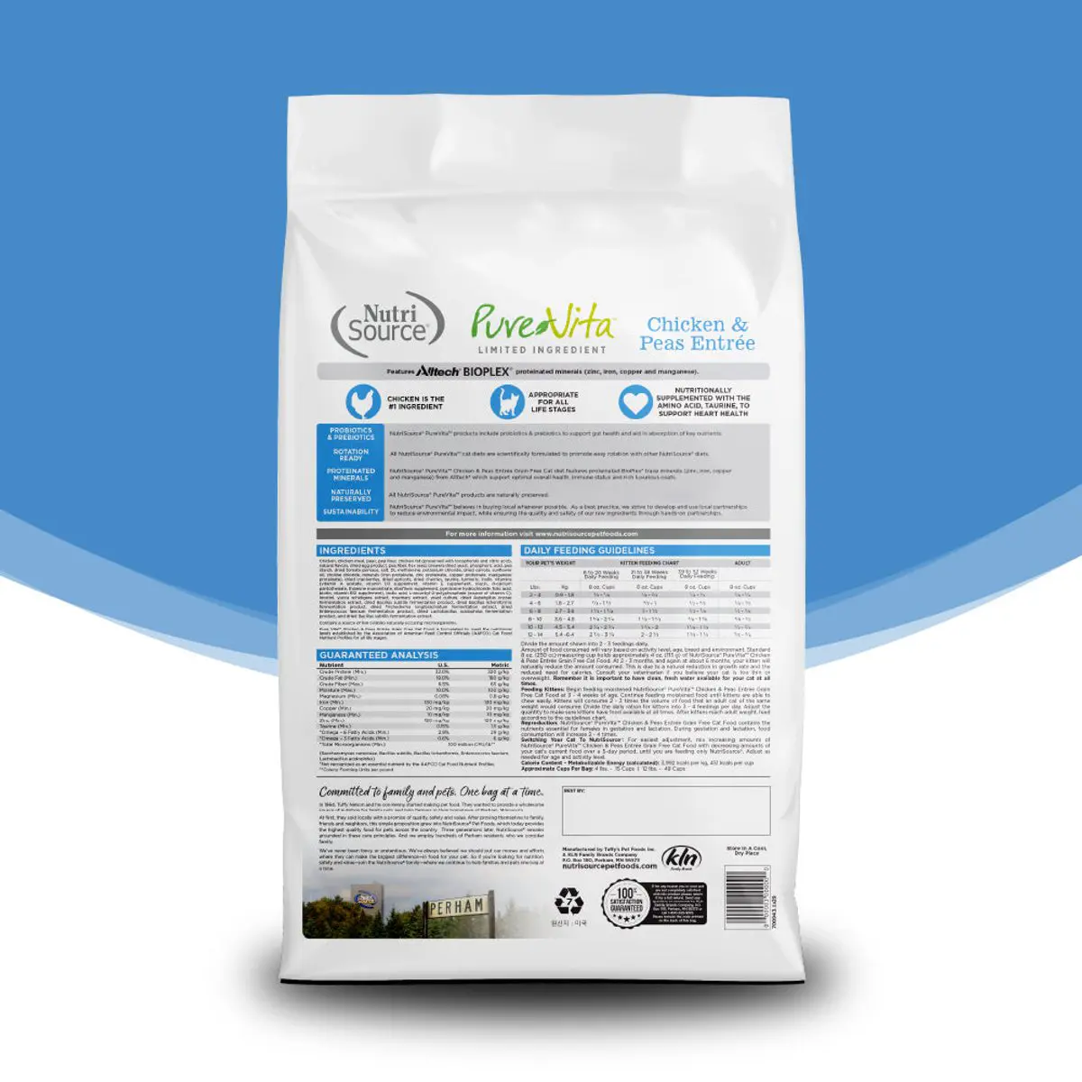 PureVita Grain Free Pollo y Arvejas para Gato 12 lb