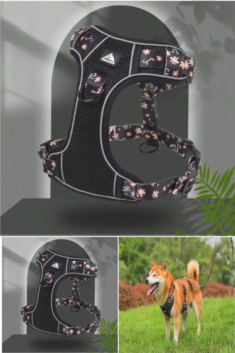 Pechera con borde reflectante - Negro floral
