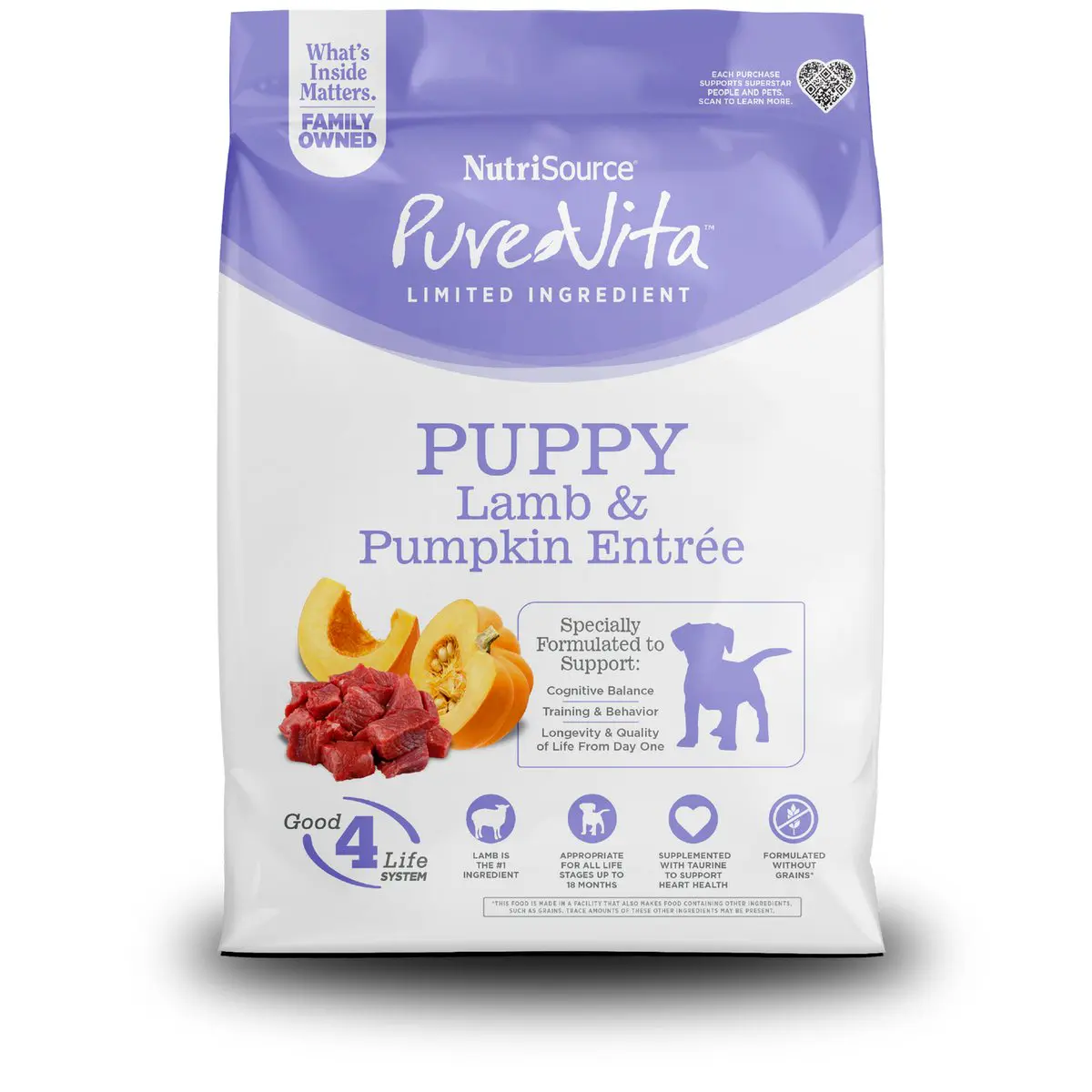 PureVita Grain Free Cachorro Cordero y Calabaza 12 lb