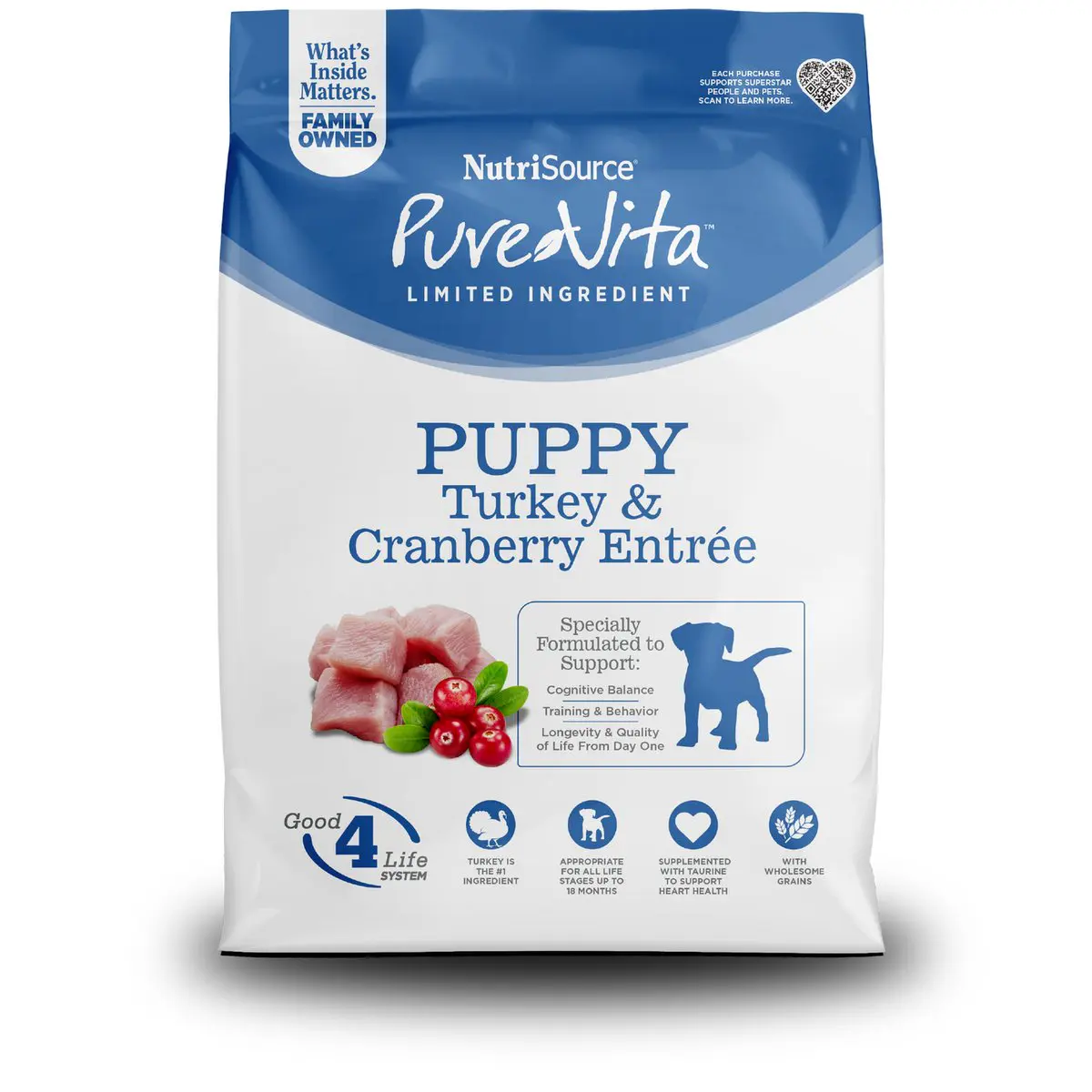 PureVita Cachorro Pavo y Arándano 25 lb
